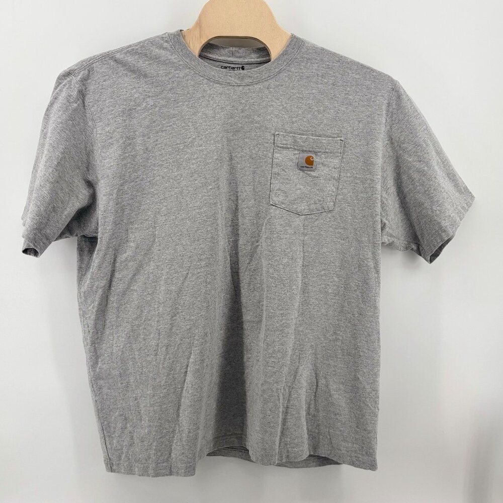 Carhartt Mens Gray Short Sleeve Loose Fit Crew Neck Pocket T-Shirt Size 2XL - Picture 2 of 8